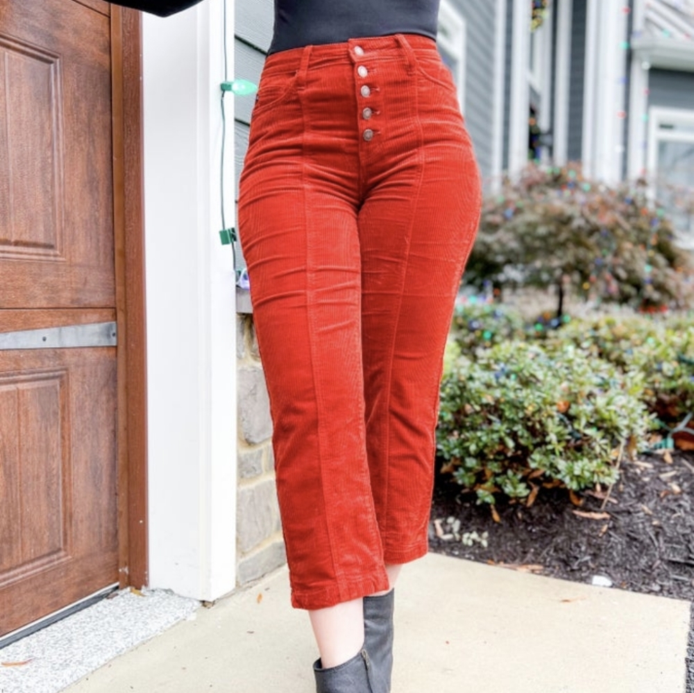 Judy blue cropped pumpkin spice cordoroys